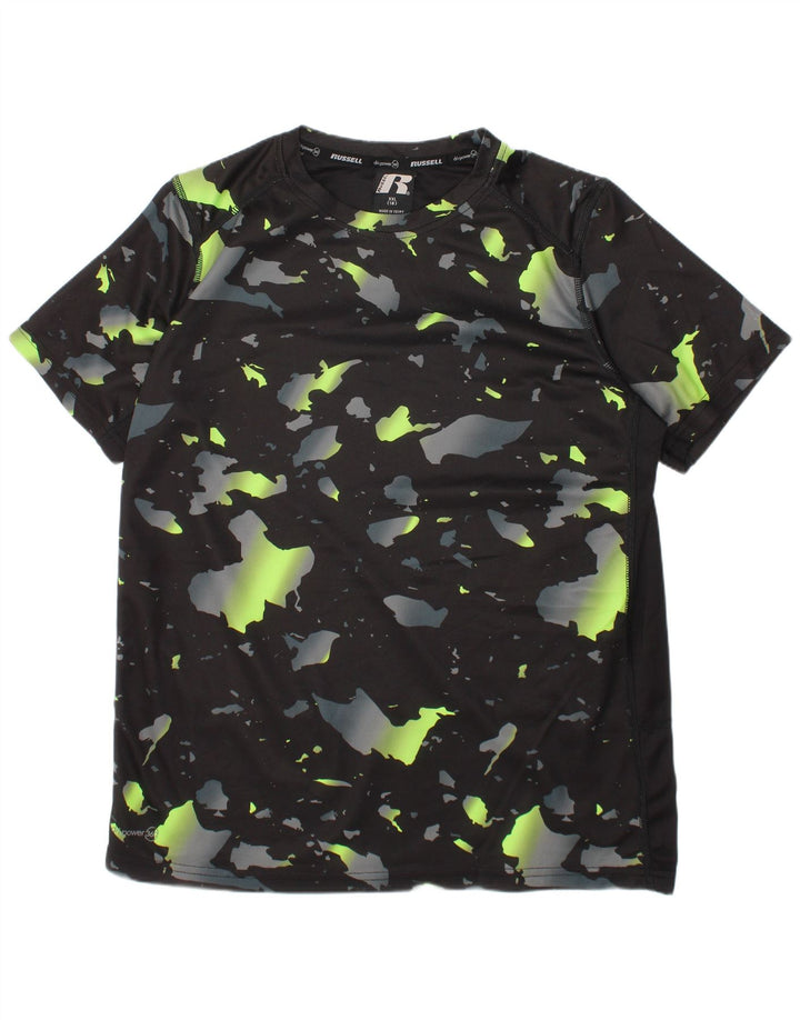 RUSSELL ATHLETIC Boys Dri-Power T-Shirt Top 15-16 Years 2XL Black