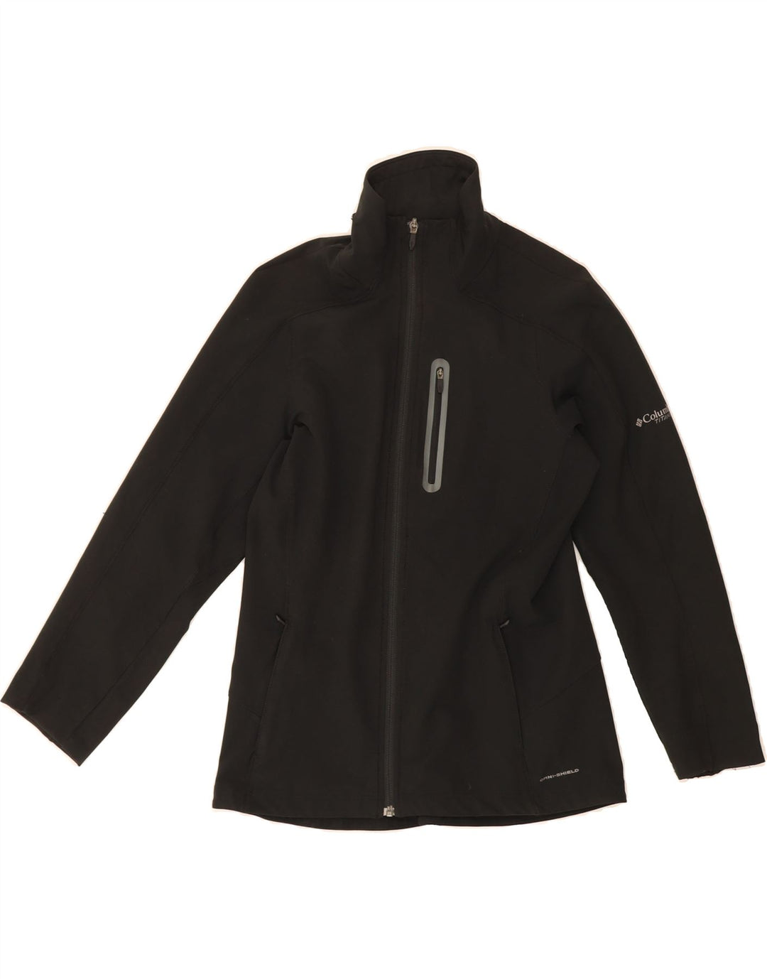COLUMBIA Womens Titanium Tracksuit Top Jacket UK 14 Medium Black Polyester Vintage Columbia and Second-Hand Columbia from Messina Hembry 