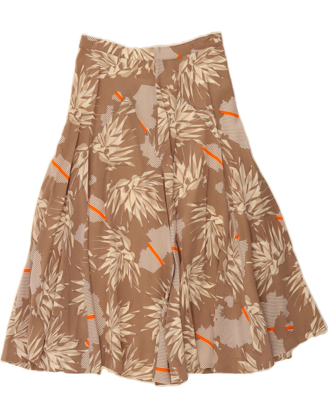 VINTAGE Womens A-Line Skirt W28 Medium Brown Floral Vintage Vintage and Second-Hand Vintage from Messina Hembry 
