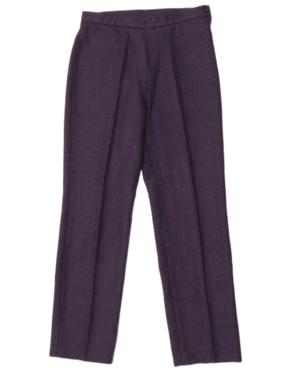 Trussardi Womens Straight Suit Trousers IT 46 Large W30 L31 Navy Blue Wool