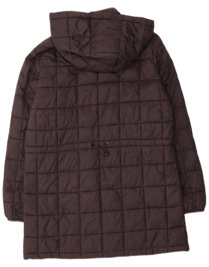ZARA Womens Hooded Padded Coat UK 16 Large Black Polyester
