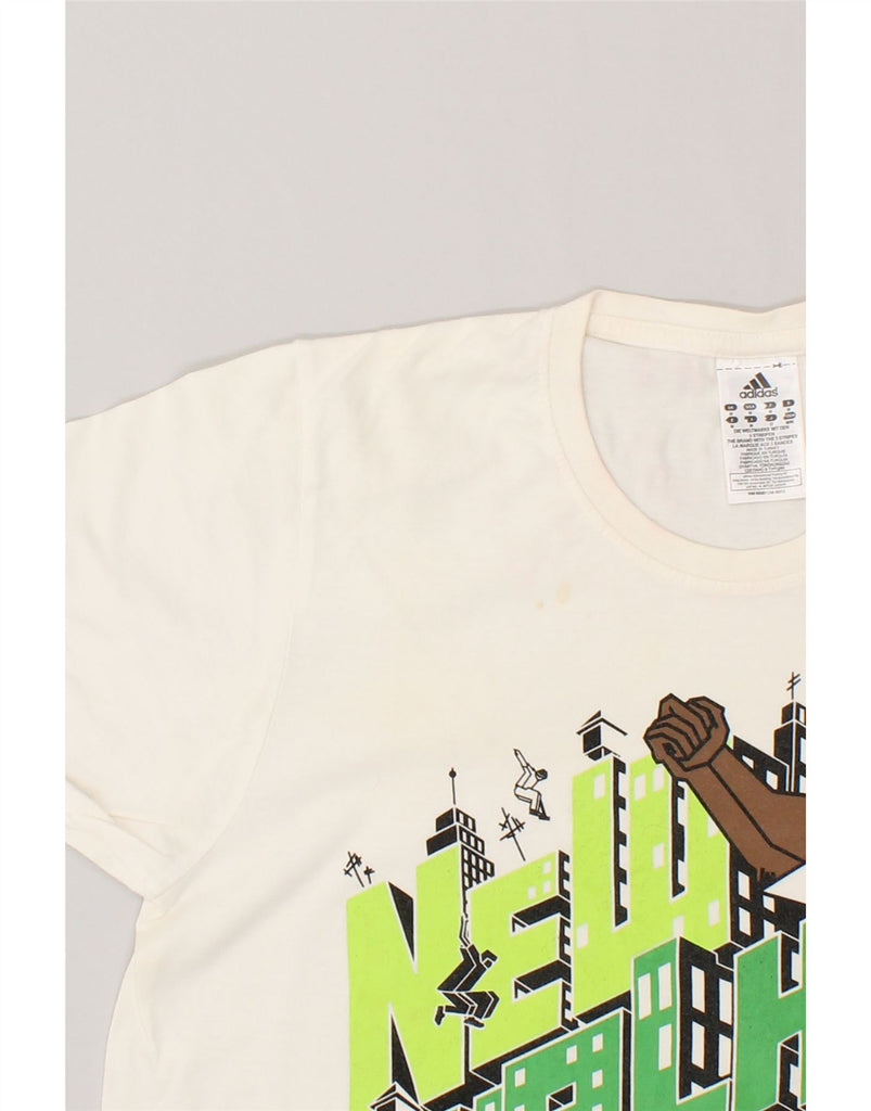 ADIDAS Mens Graphic T-Shirt Top Medium White Cotton | Vintage Adidas | Thrift | Second-Hand Adidas | Used Clothing | Messina Hembry 