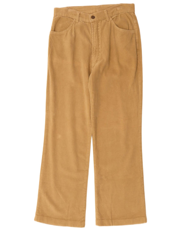 Vintage Womens Straight Casual Trousers IT 42 Medium W30 L29 Beige Cotton