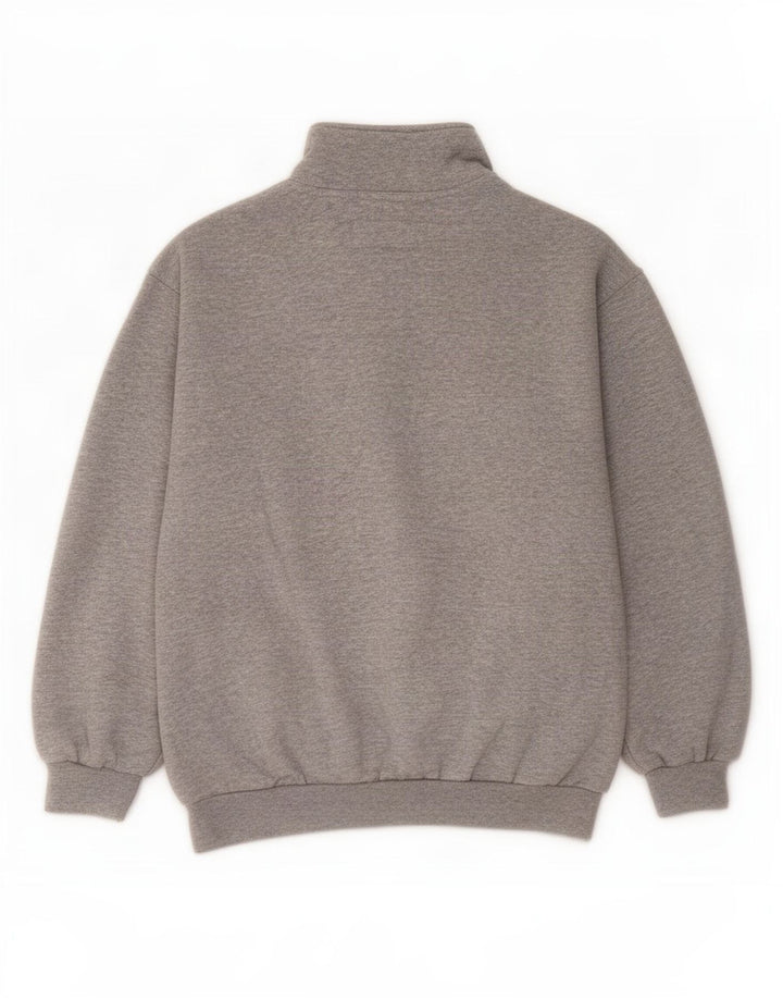 Diadora Mens Graphic Zip Neck Sweatshirt Jumper Small Grey Cotton