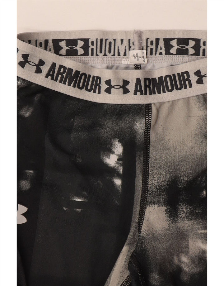 UNDER ARMOUR Girls Graphic Capri Leggings 7-8 Years  Grey Tie Dye