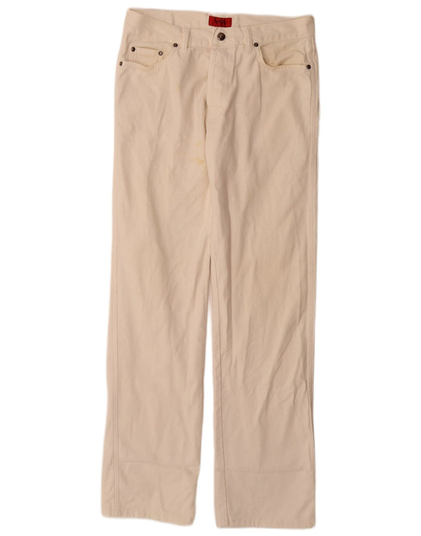 Hugo Boss Mens Straight Jeans W32 L34 Off White Cotton
