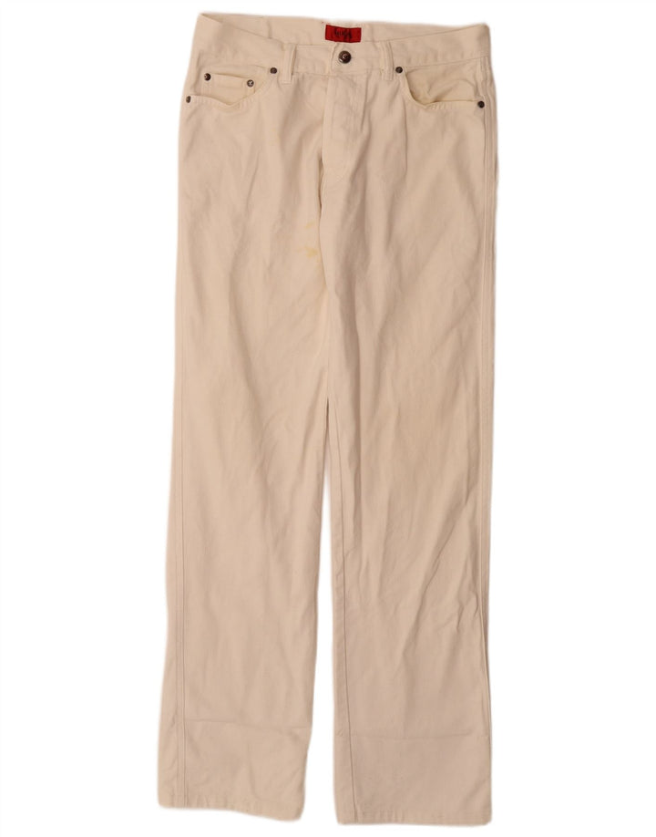 Hugo Boss Mens Straight Jeans W32 L34 Off White Cotton