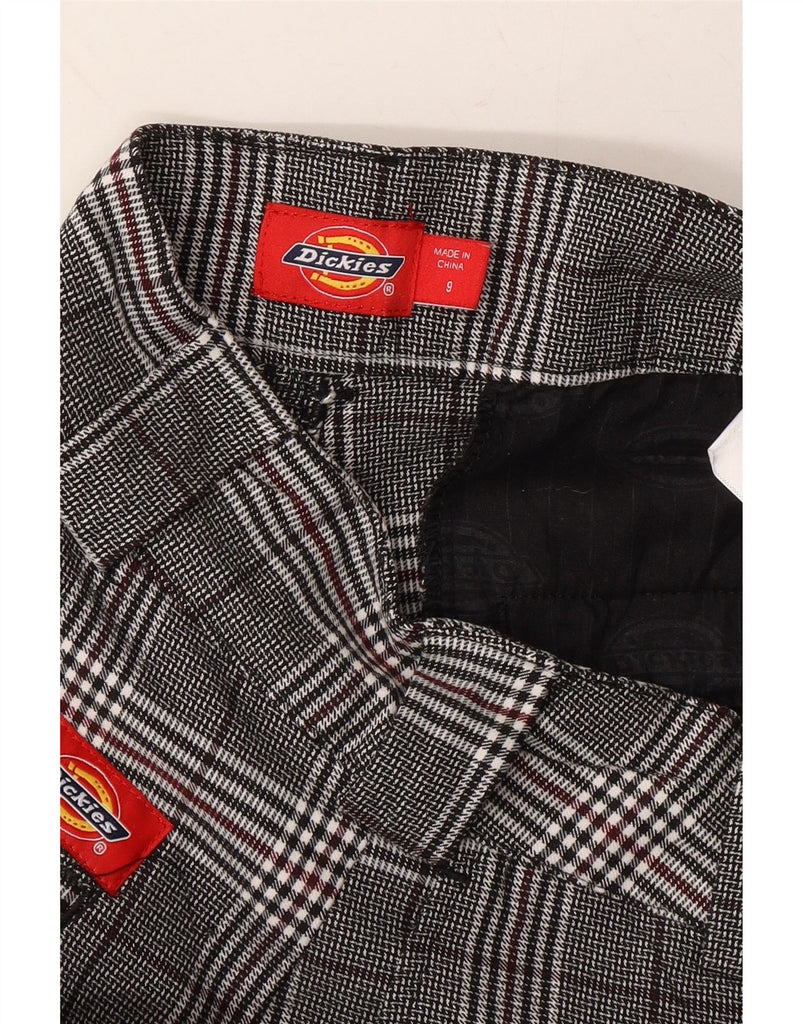 DICKIES Womens Straight Cropped Trousers US 9 Large W34 L24 Grey Check Vintage Dickies and Second-Hand Dickies from Messina Hembry 