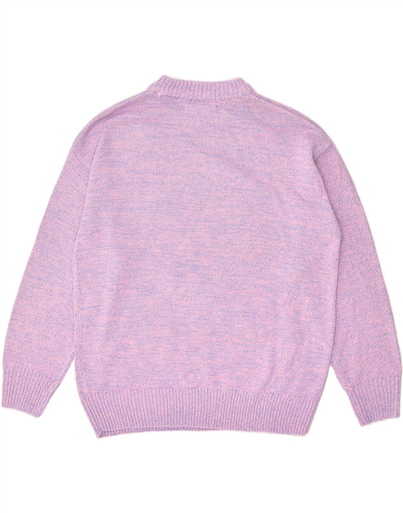 VINTAGE Womens Graphic Crew Neck Jumper Sweater UK 10 Small Pink Flecked | Vintage Vintage | Thrift | Second-Hand Vintage | Used Clothing | Messina Hembry 