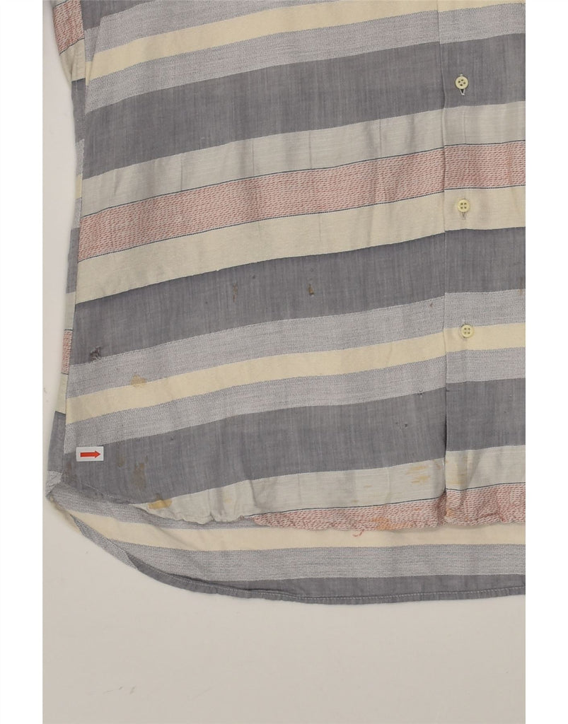 VINTAGE Mens Shirt Medium Grey Striped Cotton | Vintage Vintage | Thrift | Second-Hand Vintage | Used Clothing | Messina Hembry 