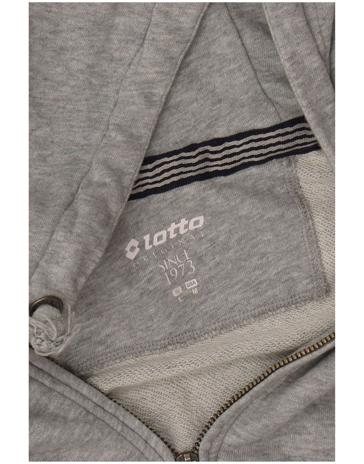 Lotto Womens Zip Neck Hoodie Jumper UK 16 Large Grey