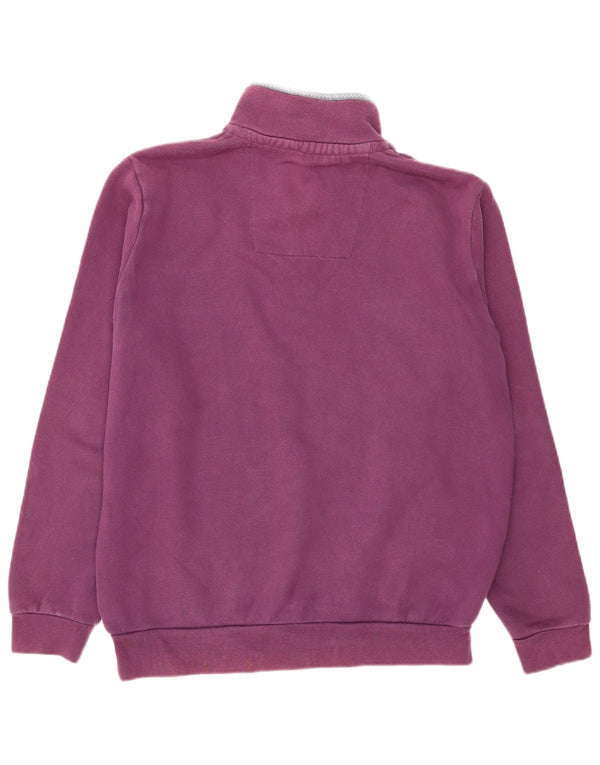 Crew Clothing Mens Zip Neck Sweatshirt Jumper Large Purple Cotton