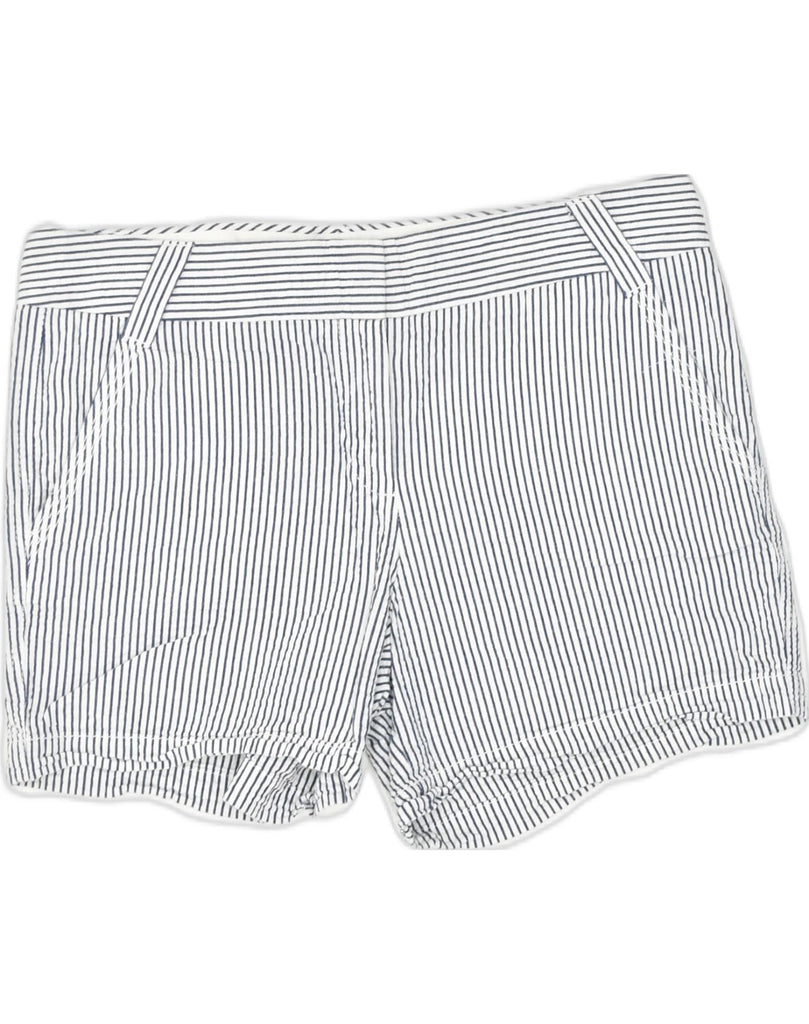 J. CREW Womens Casual Shorts US 10 Large W36 White Striped Cotton | Vintage | Thrift | Second-Hand | Used Clothing | Messina Hembry 