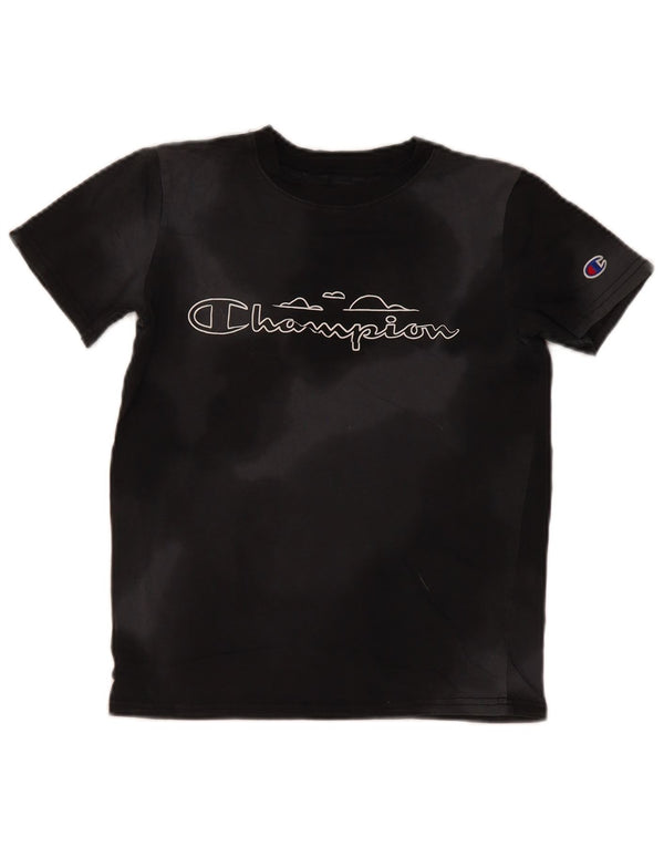 Champion Boys Graphic T-Shirt Top 9-10 Years Medium Black Tie Dye Cotton