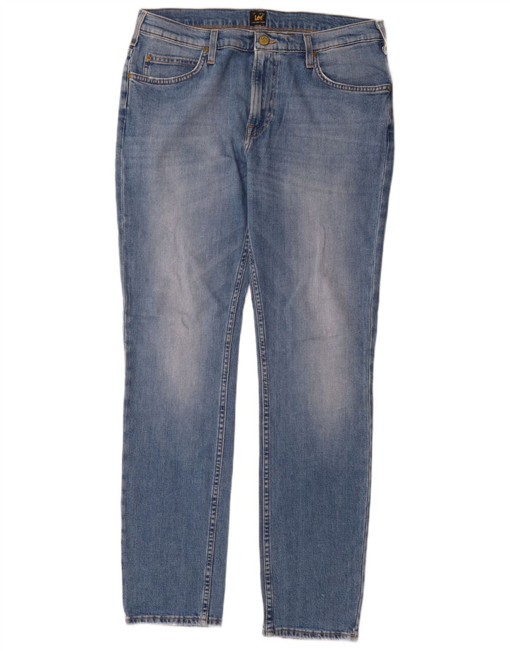 Lee Mens Rider Slim Jeans W34 L32 Blue Cotton