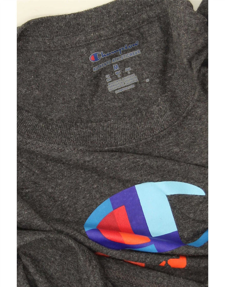 Champion Mens Graphic T-Shirt Top Medium Grey