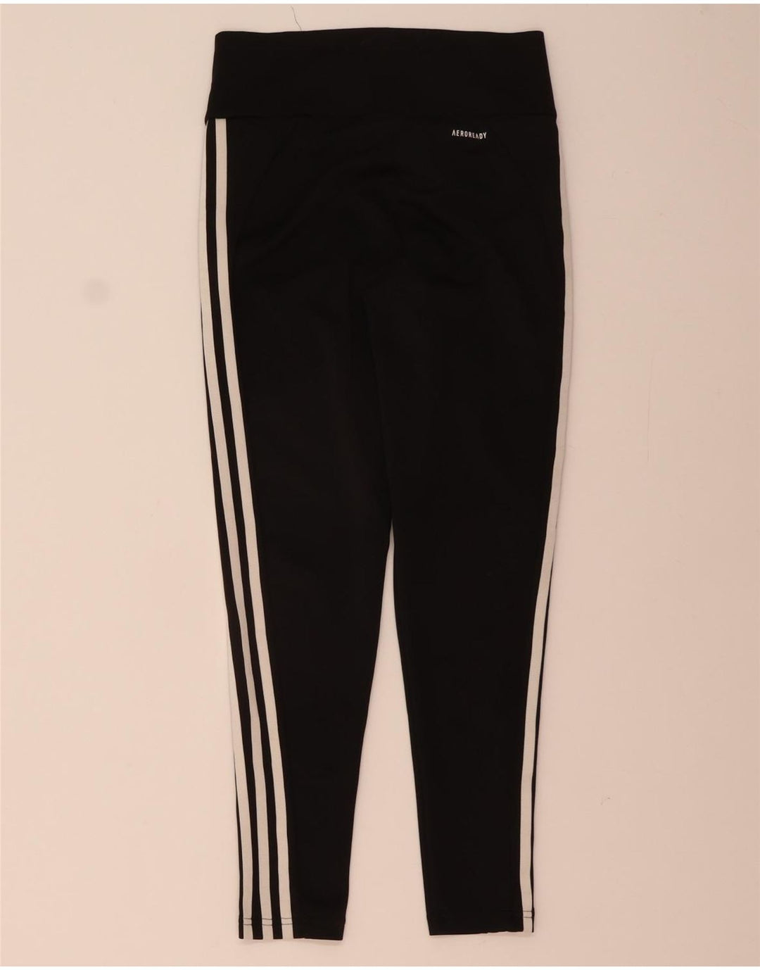 ADIDAS Womens Aeroready Leggings UK 12/14 Medium Black Polyester