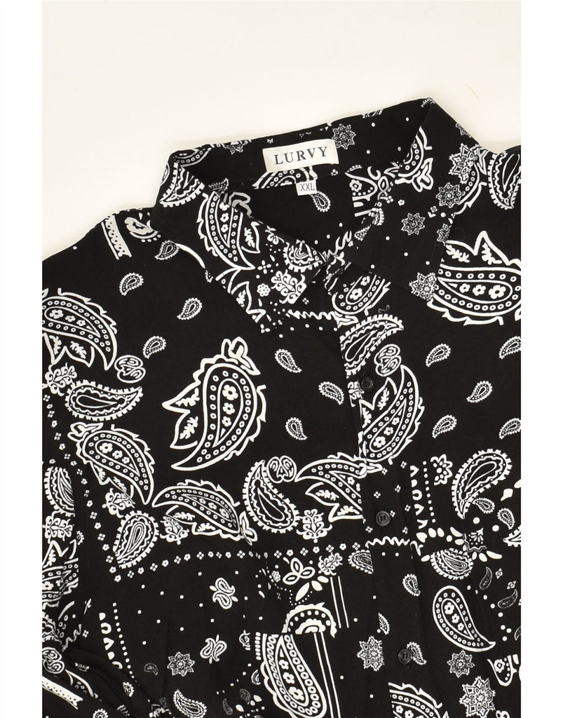 VINTAGE Womens Shirt UK 20 2XL Black Paisley Cotton | Vintage Vintage | Thrift | Second-Hand Vintage | Used Clothing | Messina Hembry 