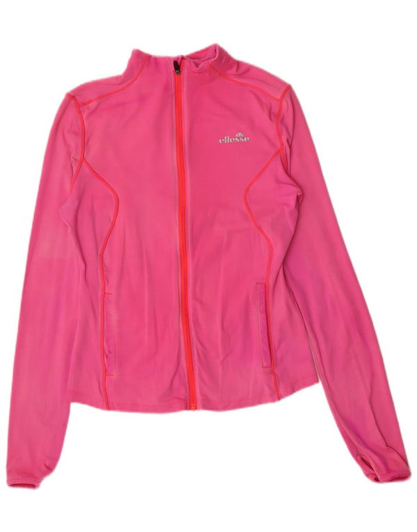 Ellesse Womens Tracksuit Top Jacket UK 12 Medium Pink Nylon