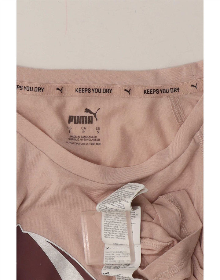 Puma Womens Oversized Graphic T-Shirt Top UK 10 Small Pink Polyester