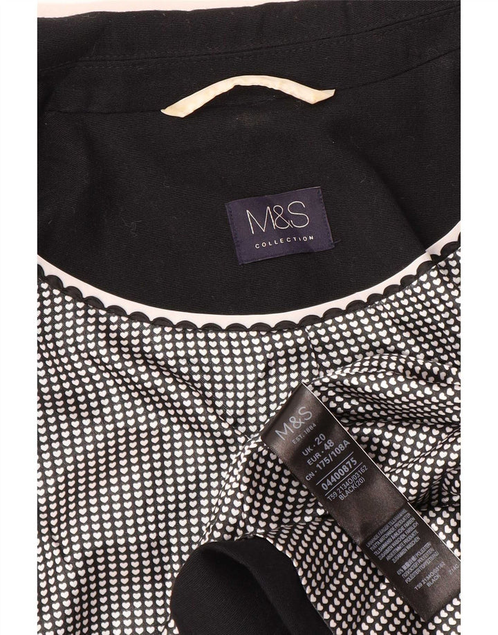 Marks & Spencer Womens 1 Button Blazer Jacket UK 20 2XL Black Polyester