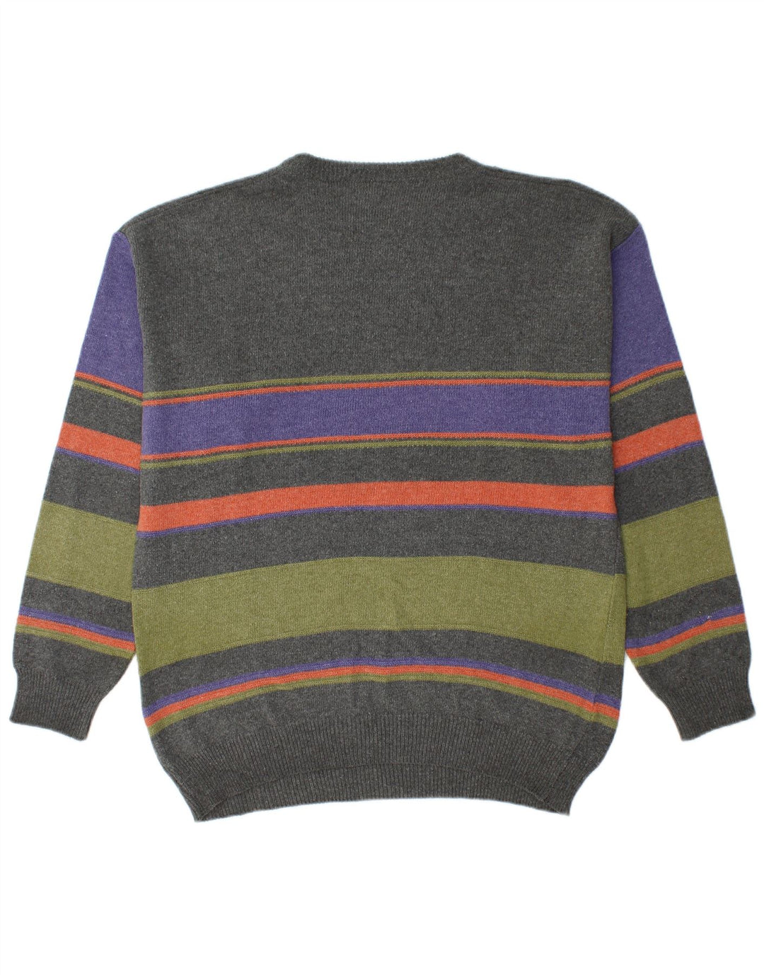 LINEA Mens Crew Neck Jumper Sweater IT 48 Medium Multicoloured Striped