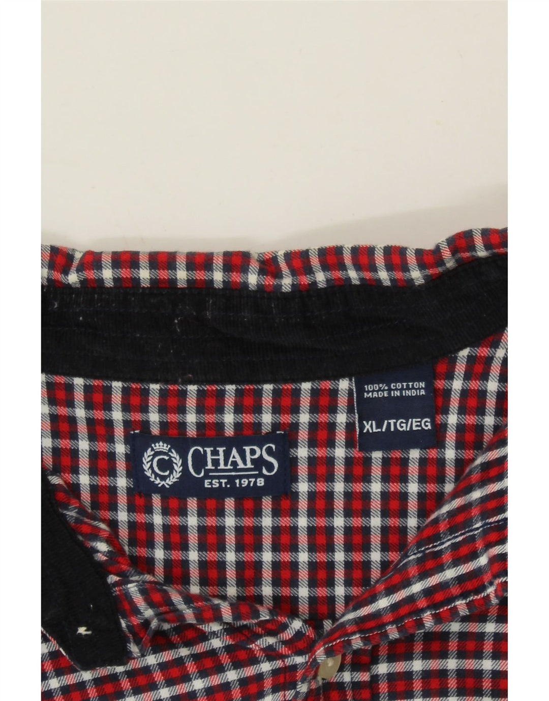 CHAPS Mens Flannel Shirt XL Red Check Cotton Vintage Chaps and Second-Hand Chaps from Messina Hembry 