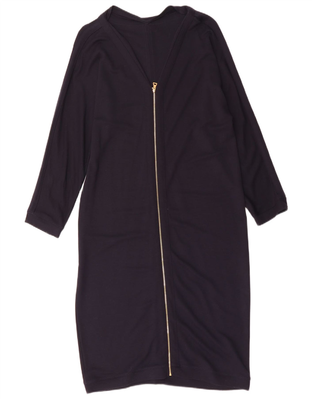 Jaeger Womens Long Sleeve Basic Dress UK 16 Large Navy Blue Viscose