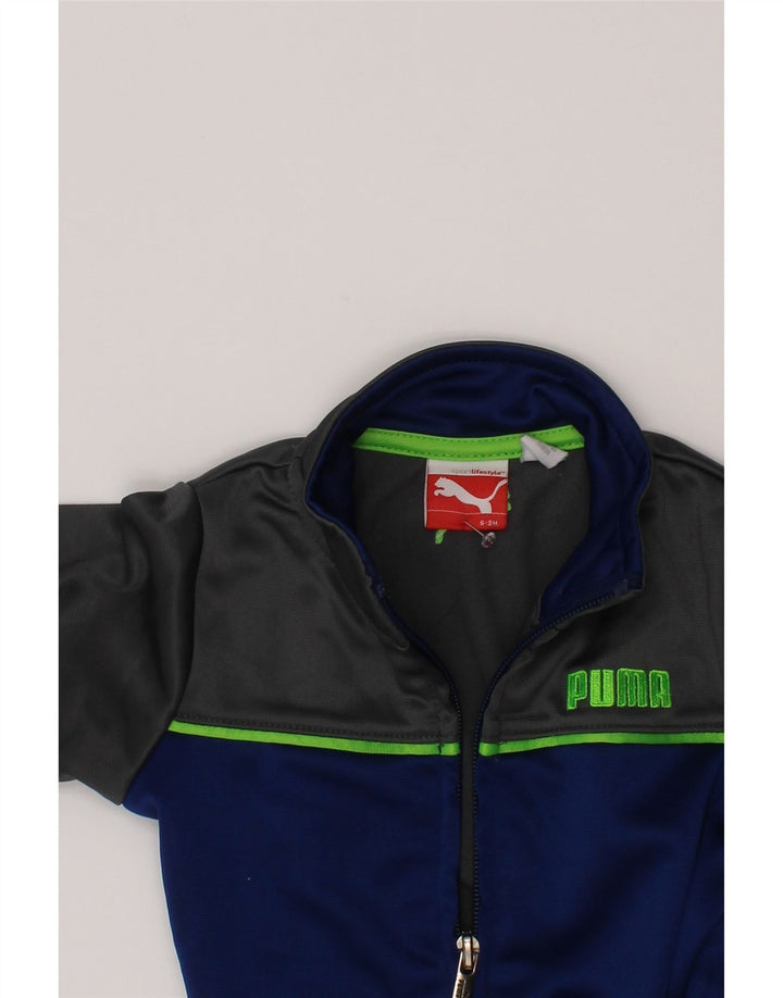 Puma Baby Boys Graphic Tracksuit Top Jacket 6-9 Months Grey Colourblock