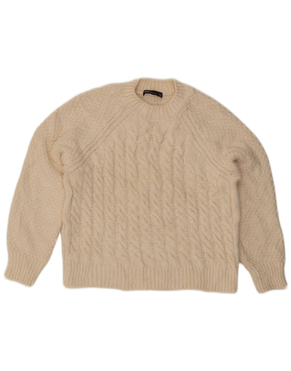 Marks & Spencer Womens Crew Neck Jumper Sweater UK 10 Small Off White