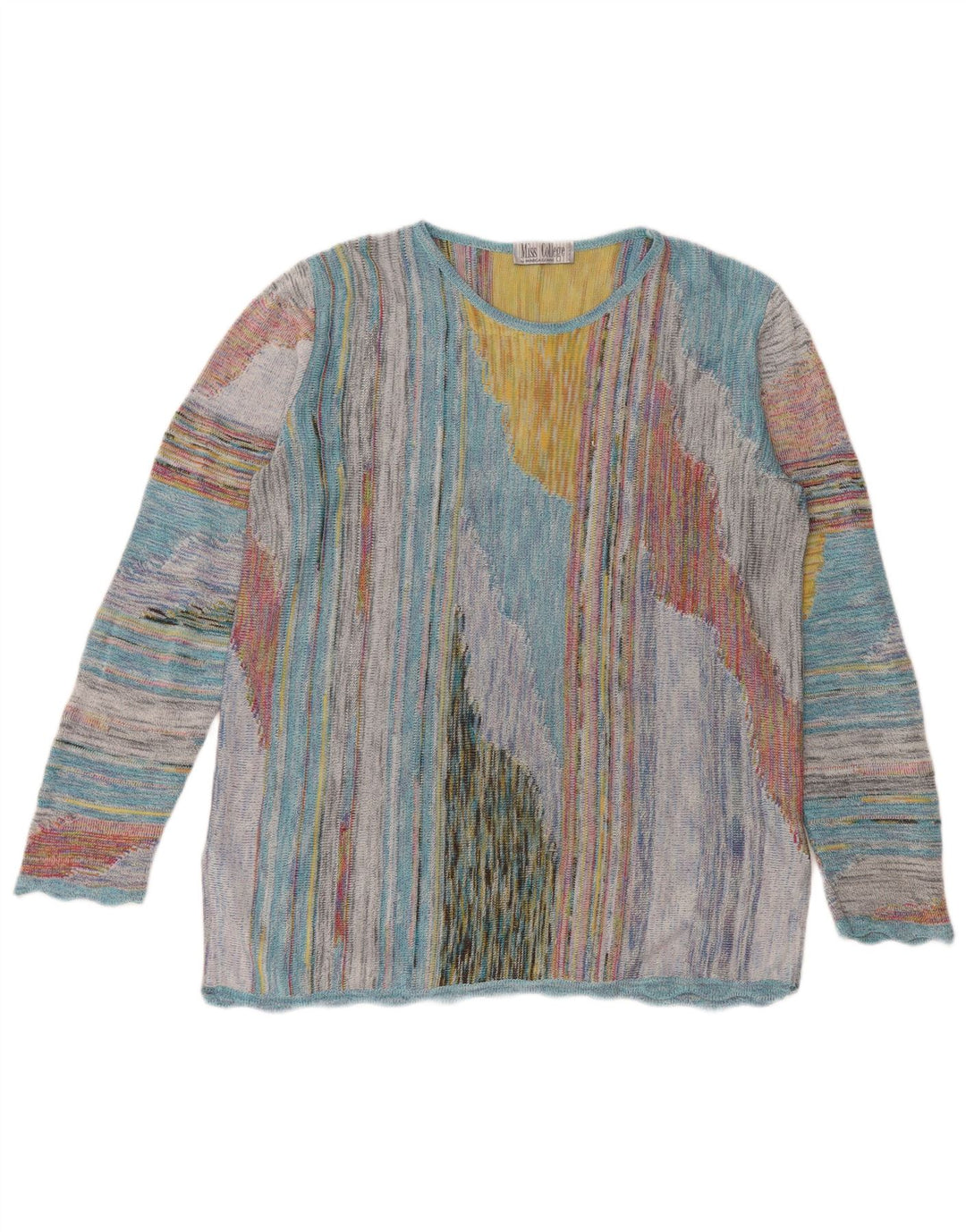 MARCAZZANI Womens Crew Neck Jumper Sweater UK 16 Large Multicoloured