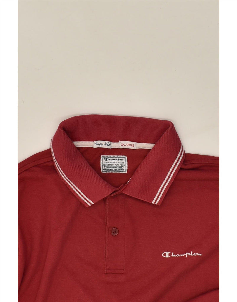 CHAMPION Mens Polo Shirt XL Burgundy Cotton | Vintage Champion | Thrift | Second-Hand Champion | Used Clothing | Messina Hembry 
