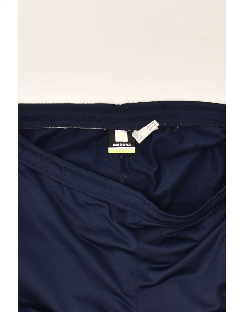 DIADORA Mens Tracksuit Trousers Large Navy Blue Polyester | Vintage Diadora | Thrift | Second-Hand Diadora | Used Clothing | Messina Hembry 