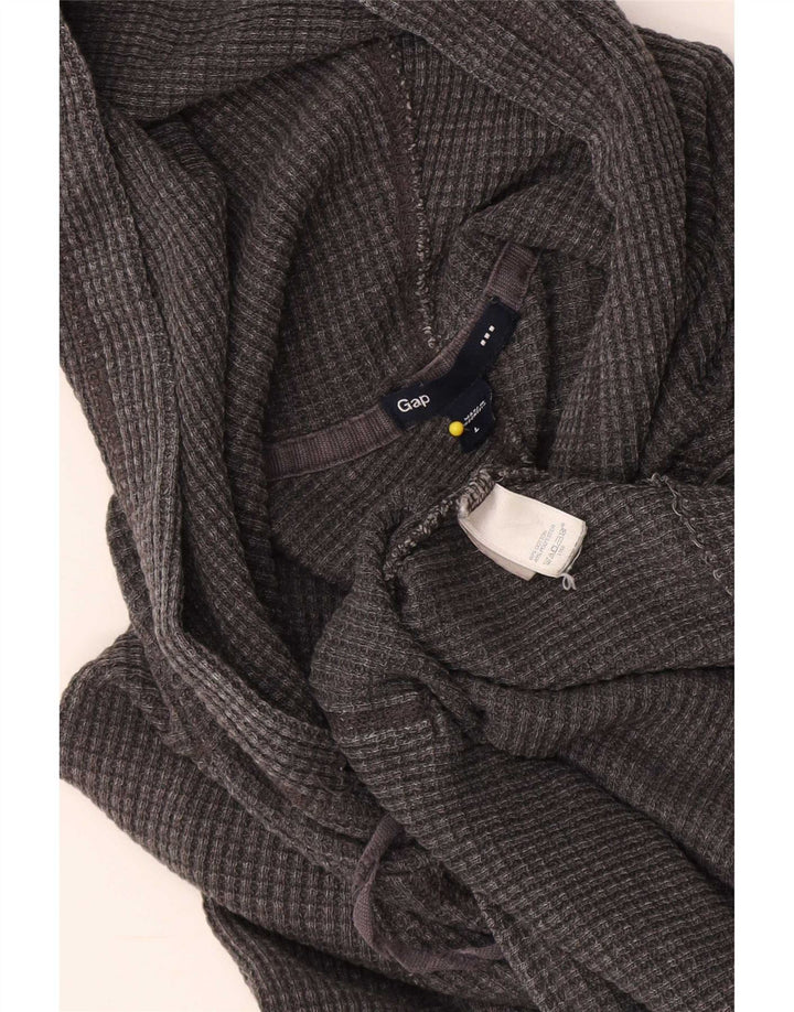 Gap Mens Hooded Top Long Sleeve Large Grey Cotton