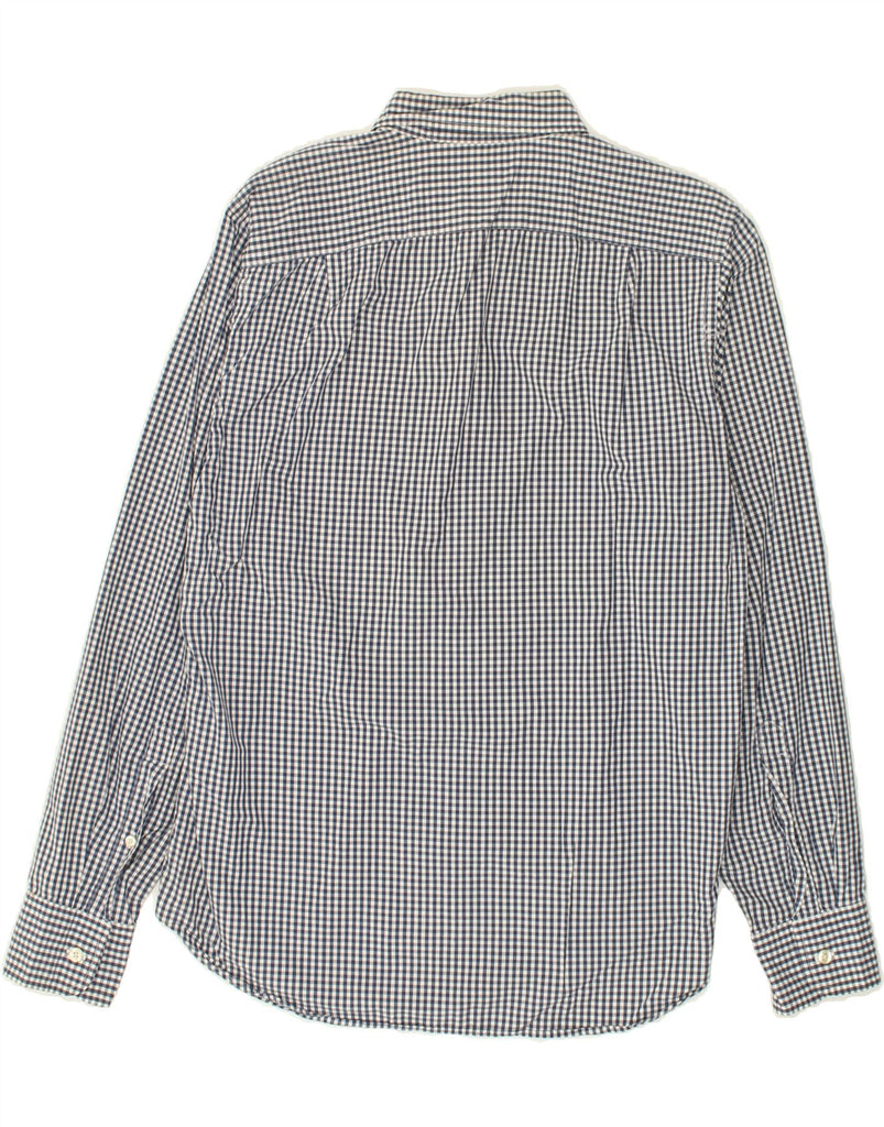 J. CREW Mens Shirt Medium Navy Blue Check Cotton | Vintage J. Crew | Thrift | Second-Hand J. Crew | Used Clothing | Messina Hembry 