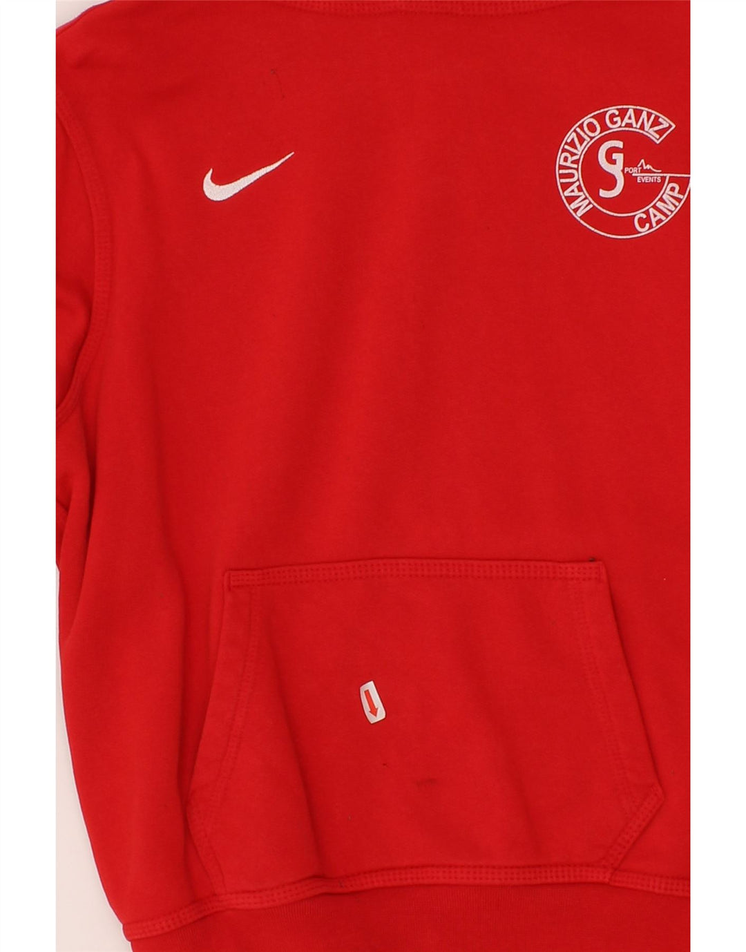 NIKE Boys Graphic Hoodie Jumper 12-13 Years Large Red Vintage Nike and Second-Hand Nike from Messina Hembry 