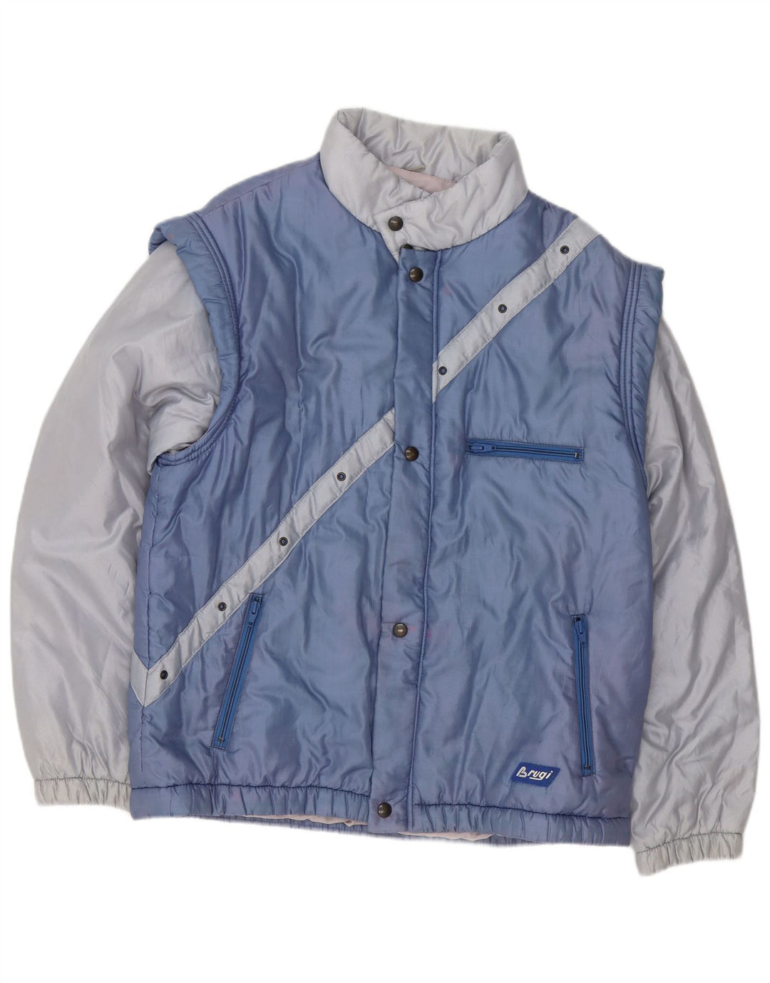 Brugi Mens Windbreaker Jacket IT 52 XL Blue Colourblock Polyester