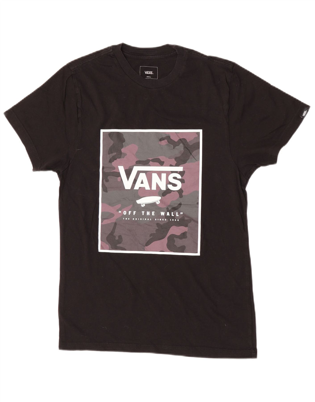 Vans Mens Custom Fit Graphic T-Shirt Top Small Black Cotton