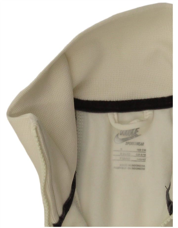 Nike Womens Tracksuit Top Jacket UK 8/10 Small White Polyester