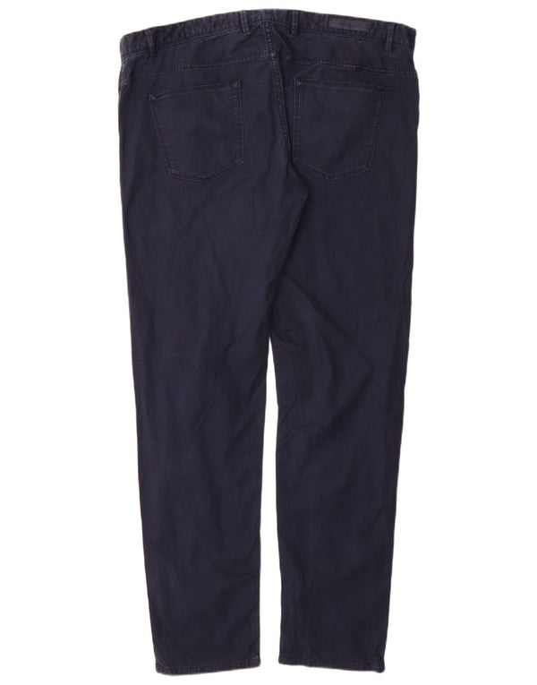 MASSIMO DUTTI Mens Slim Fit Casual Trousers EU 48 XL W38 L32 Navy Blue