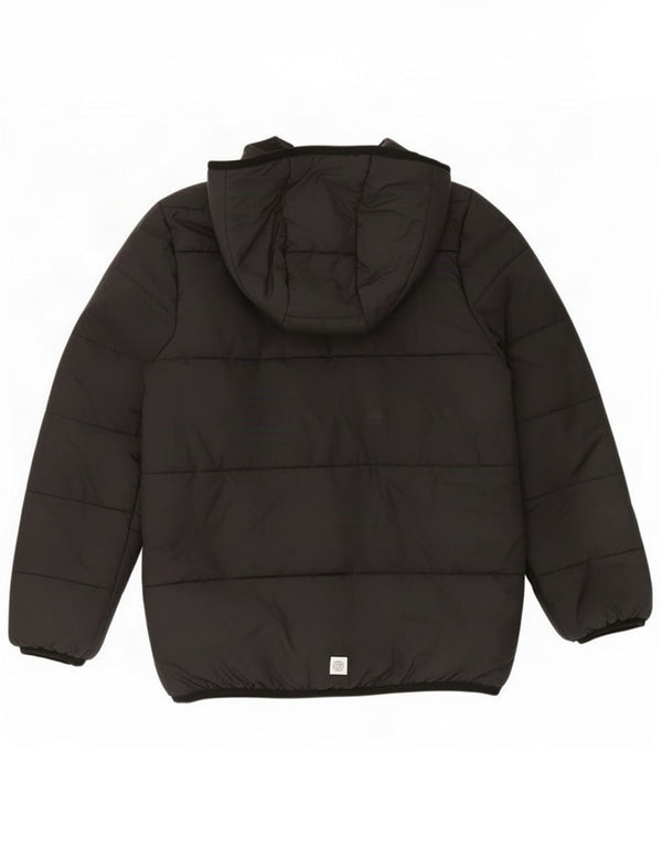Adidas Boys Hooded Padded Jacket 9-10 Years Black Polyester