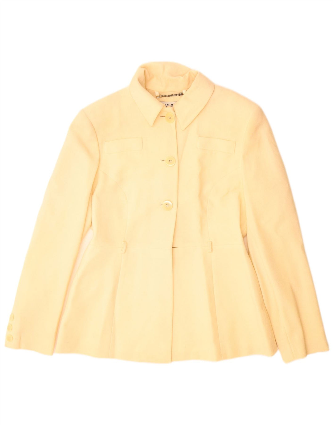 Karen Millen Womens 3 Button Blazer Jacket UK 14 Medium Beige New Wool