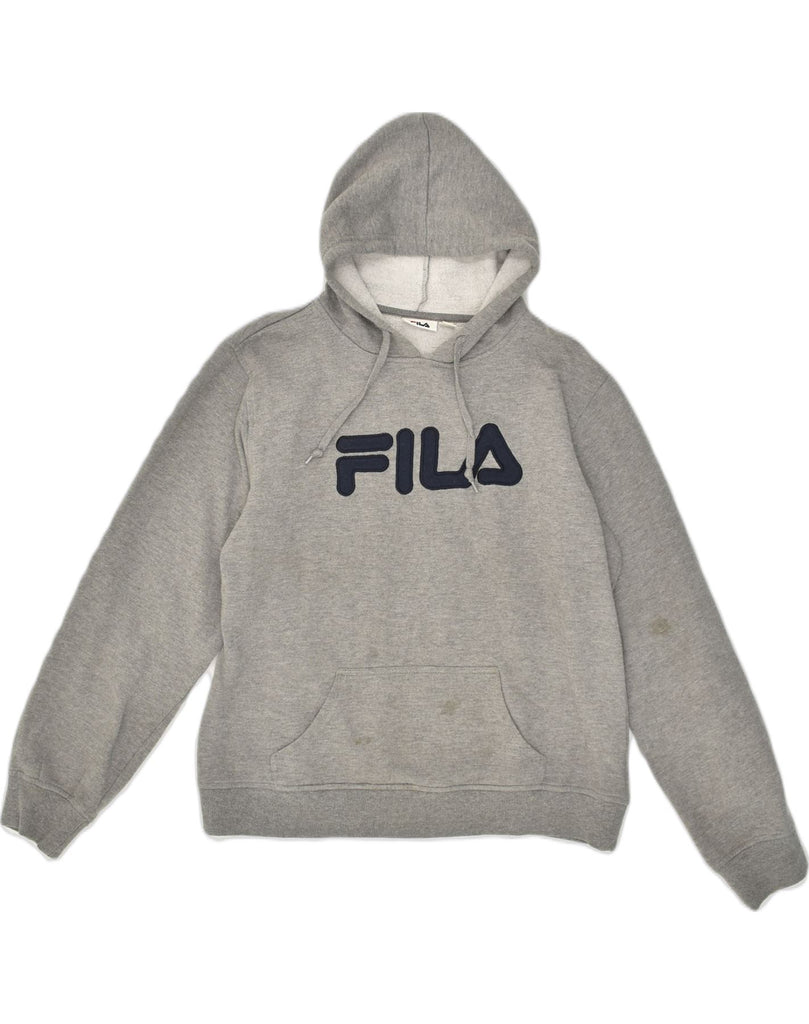 FILA Mens Graphic Hoodie Jumper Large Grey Cotton | Vintage Fila | Thrift | Second-Hand Fila | Used Clothing | Messina Hembry 