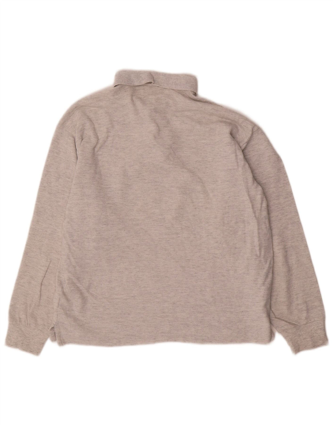 Champion Mens Long Sleeve Polo Shirt Medium Grey Flecked