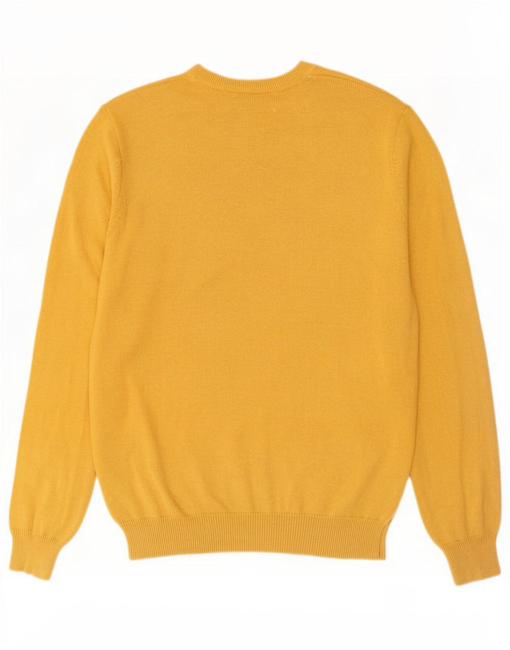 Marks & Spencer Mens V-Neck Jumper Sweater Medium Yellow Cotton
