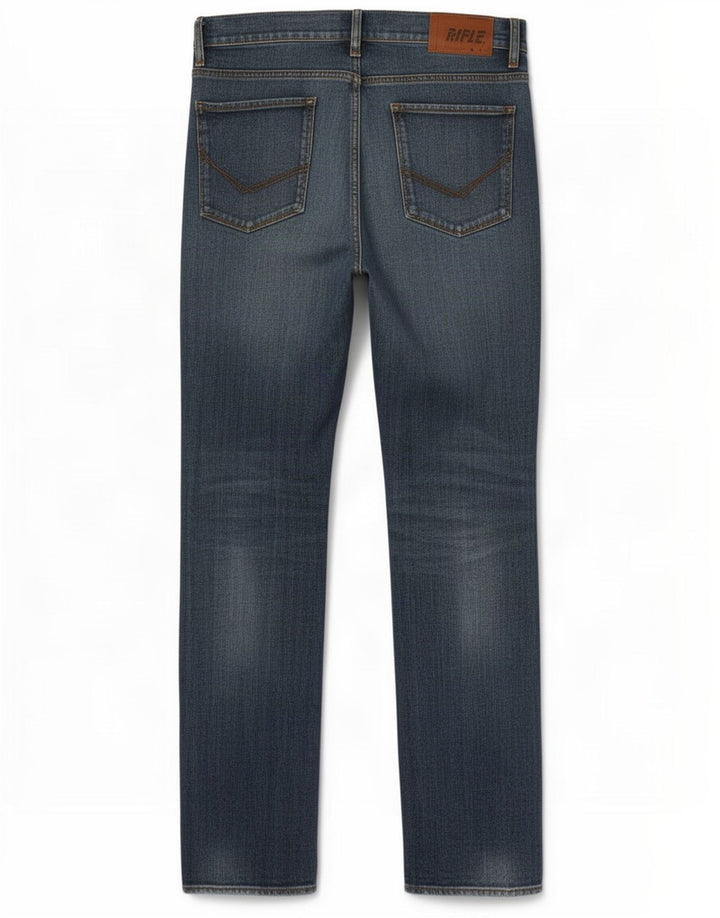 Rifle Mens Slim Jeans W33 L34 Blue Cotton