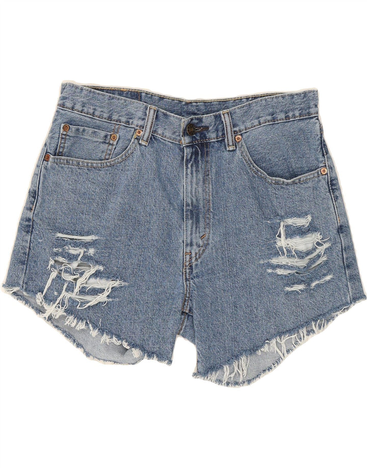 LEVI'S Womens 505 Distressed Denim Shorts W32 Large  Blue Vintage Levi's and Second-Hand Levi's from Messina Hembry 