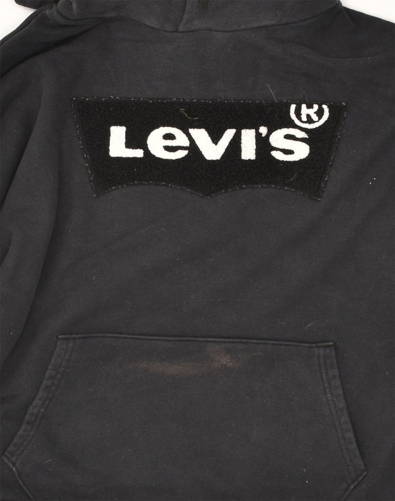 LEVI'S Mens Graphic Hoodie Jumper Small Black Cotton | Vintage Levi's | Thrift | Second-Hand Levi's | Used Clothing | Messina Hembry 