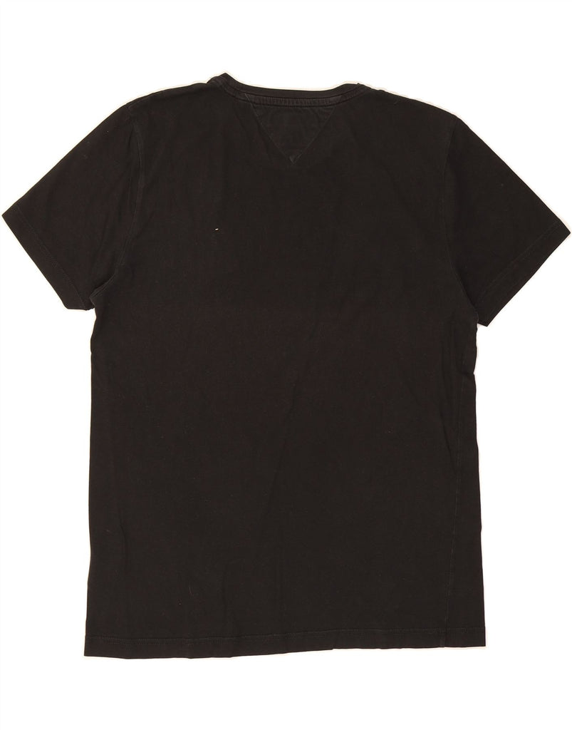 TOMMY HILFIGER Mens Graphic T-Shirt Top Large Black Cotton Vintage Tommy Hilfiger and Second-Hand Tommy Hilfiger from Messina Hembry 