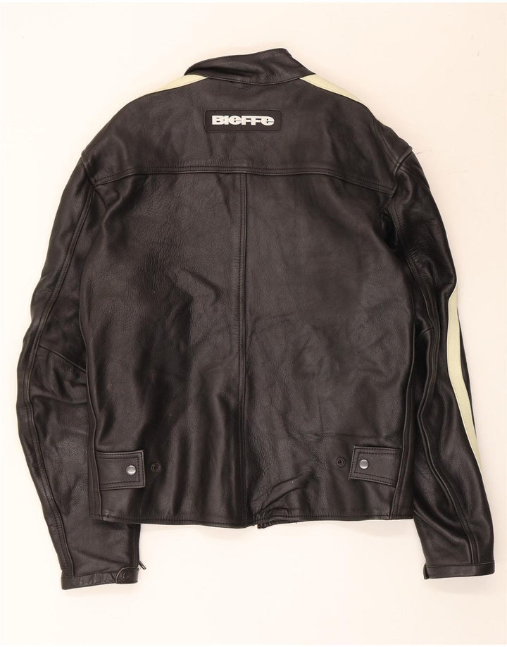 Vintage Mens Racing Jacket UK 38 Medium Black Leather
